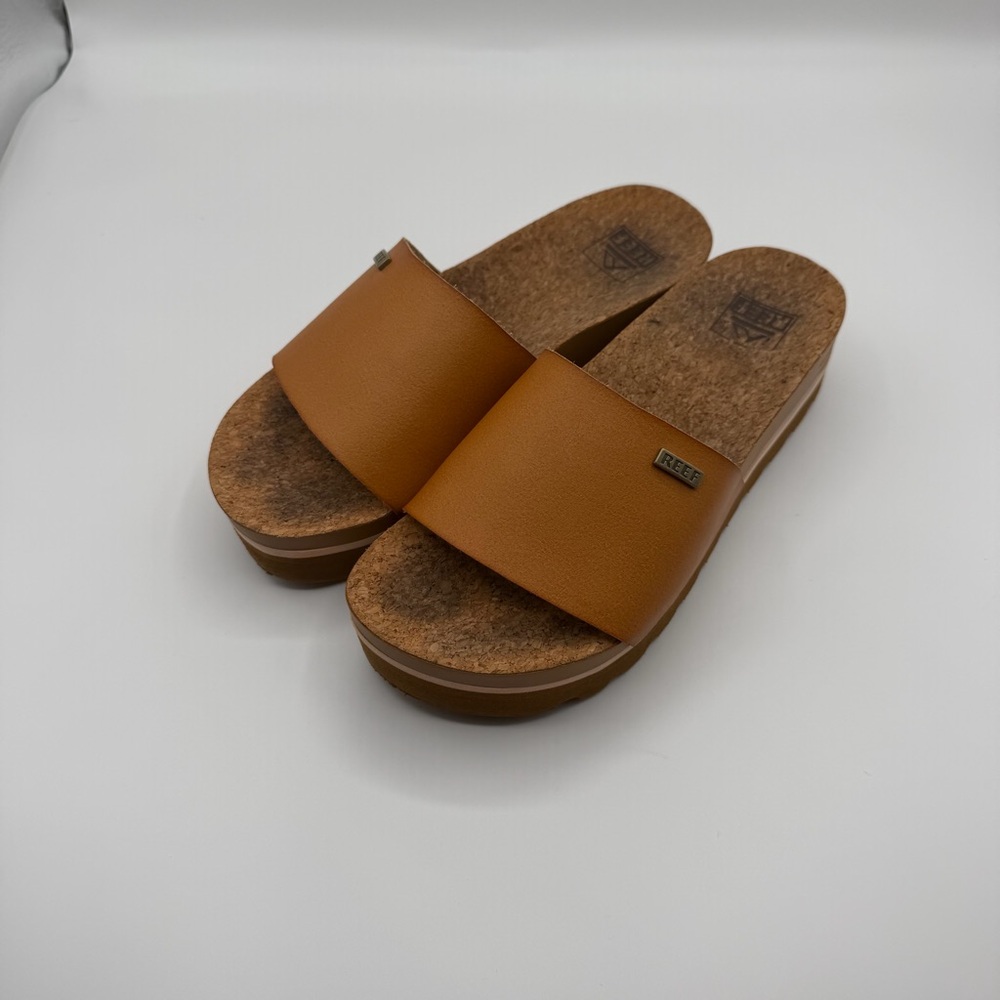 Reef Women’s Size 7 Cushion Scout Hi Slip-on Sandal Natural Brown Platform
